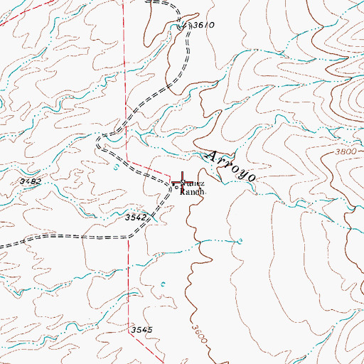 Topographic Map of Nunez Ranch, TX