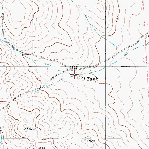 Topographic Map of O Tank, TX