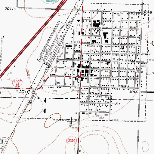 Topographic Map of O'Donnell, TX