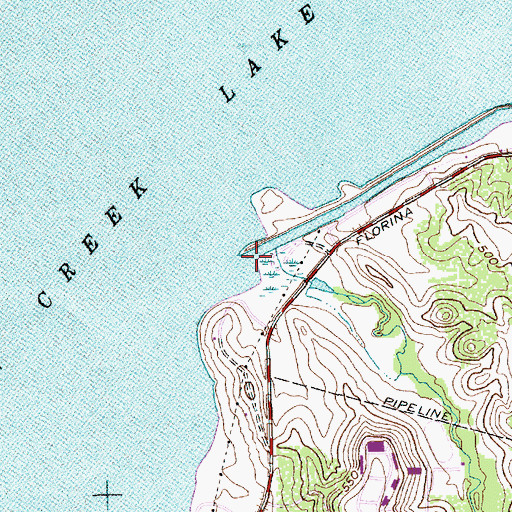 Topographic Map of O'Guinn Creek, TX
