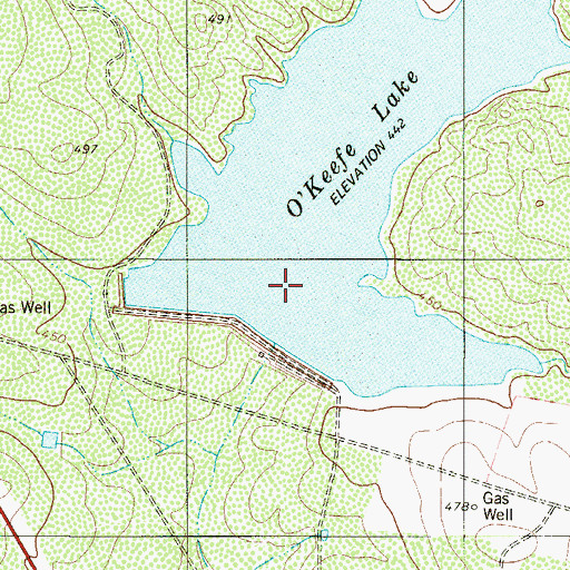 Topographic Map of O'Keefe Lake, TX