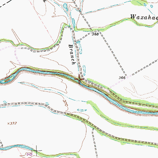 Topographic Map of Oak Branch, TX
