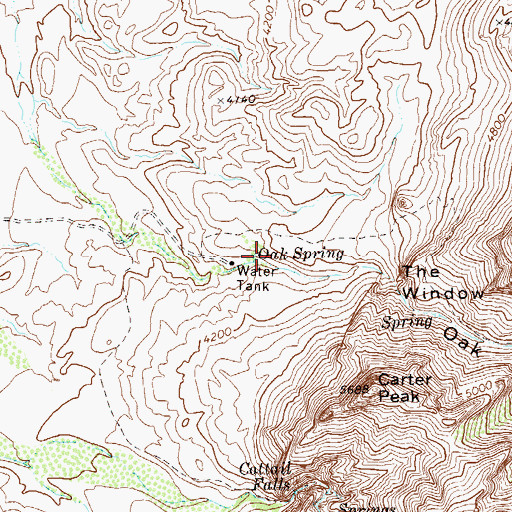 Topographic Map of Oak Canyon, TX
