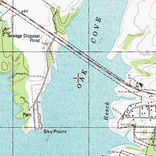Topographic Map of Oak Cove, TX