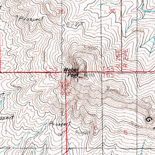 Topographic Map of Weber Peak, AZ