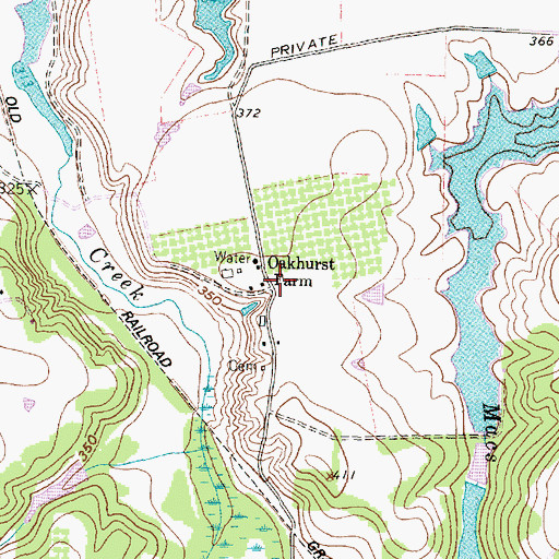 Topographic Map of Oakhurst Farm, TX