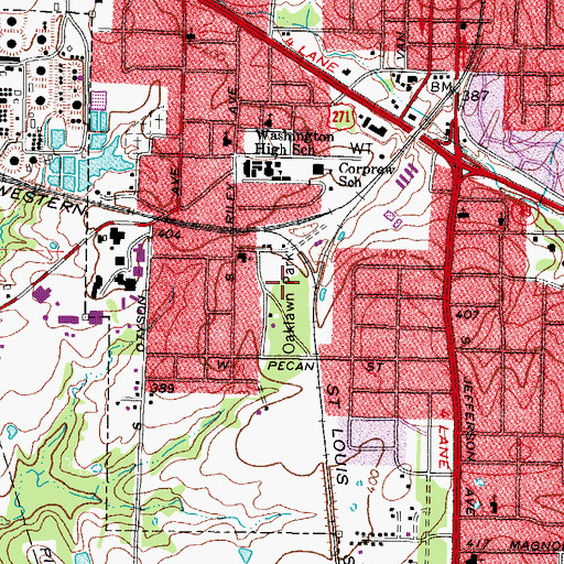 Topographic Map of Ocotillo Siding, TX