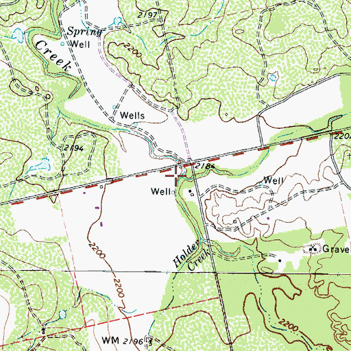 Topographic Map of Oaties Hollow, TX