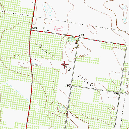 Topographic Map of Oblate Gas Field, TX