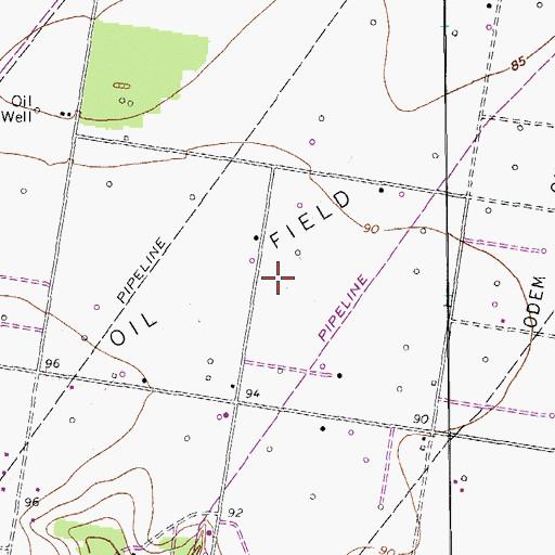 Topographic Map of Odem Oil Field, TX