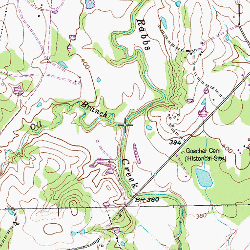 Topographic Map of Oil Branch, TX