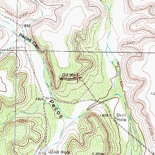 Topographic Map of Oil Well Windmill, TX