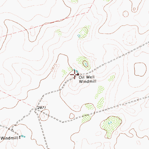 Topographic Map of Oil Well Windmill, TX