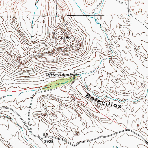 Topographic Map of Ojito Adentro, TX