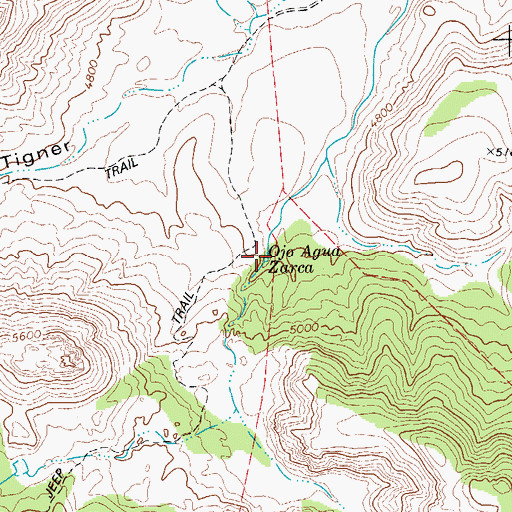 Topographic Map of Ojo Agua Zarca, TX