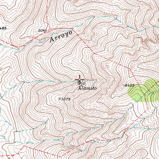 Topographic Map of Ojo Alamito, TX