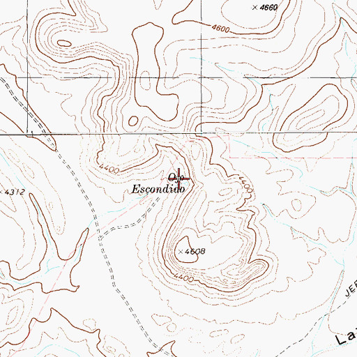 Topographic Map of Ojo Escondido Spring, TX