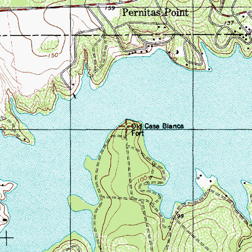 Topographic Map of Old Casa Blanca Fort, TX