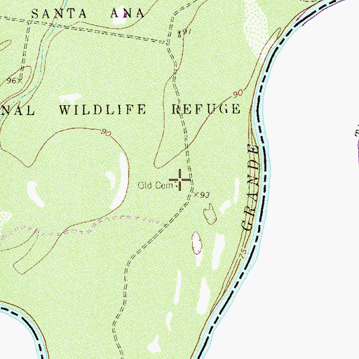 Topographic Map of Old Cemetery, TX