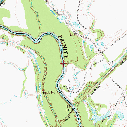 Topographic Map of Old Channel East Fork Trinity River, TX