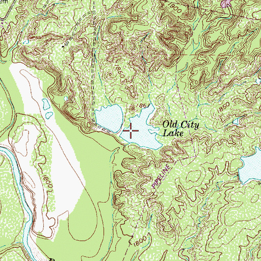 Topographic Map of Old City Lake, TX