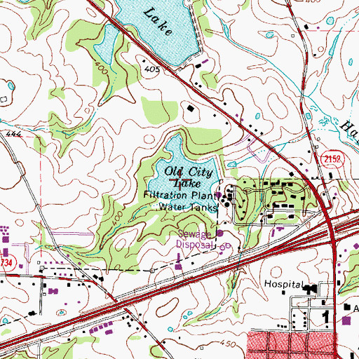 Topographic Map of Old City Lake, TX