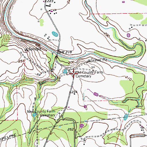 Topographic Map of Old County Farm Cemetery, TX