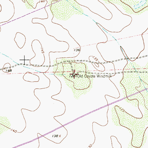 Topographic Map of Old Coyote Windmill, TX