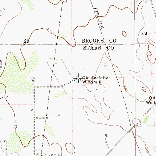 Topographic Map of Old Encinitos Windmill, TX