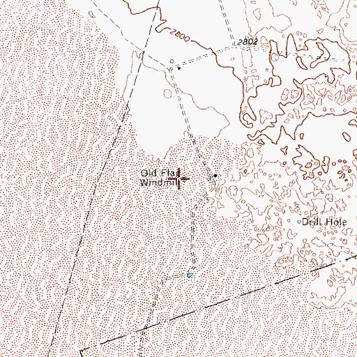 Topographic Map of Old Flag Windmill, TX
