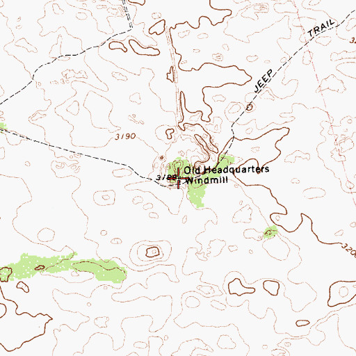 Topographic Map of Old Headquarters Windmill, TX