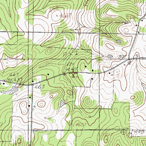 Topographic Map of Hughes Cemetery, TX