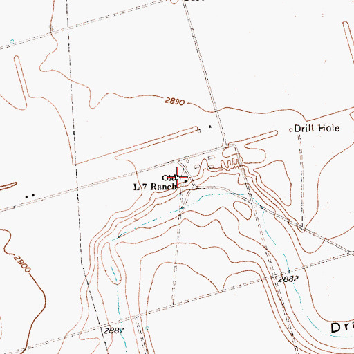 Topographic Map of Old L Seven Ranch, TX