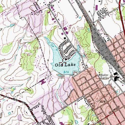 Topographic Map of Old Lake, TX