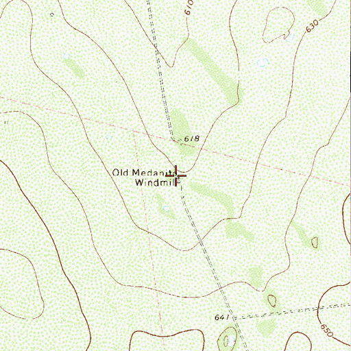 Topographic Map of Old Medanito Windmill, TX