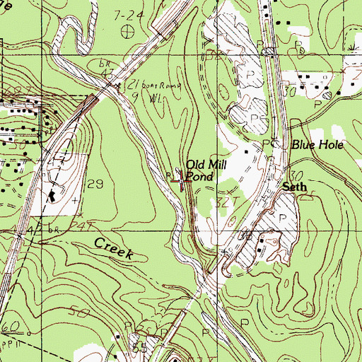 Topographic Map of Old Mill Pond, TX