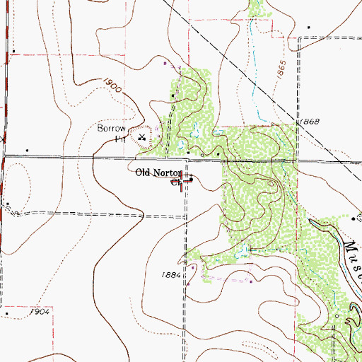 Topographic Map of Old Norton Church, TX