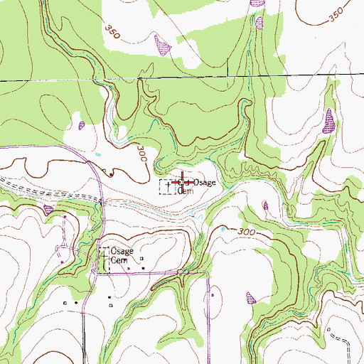 Topographic Map of Old Osage Cemetery, TX