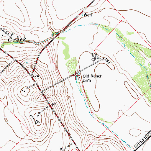 Topographic Map of Old Ranch Cemetery, TX