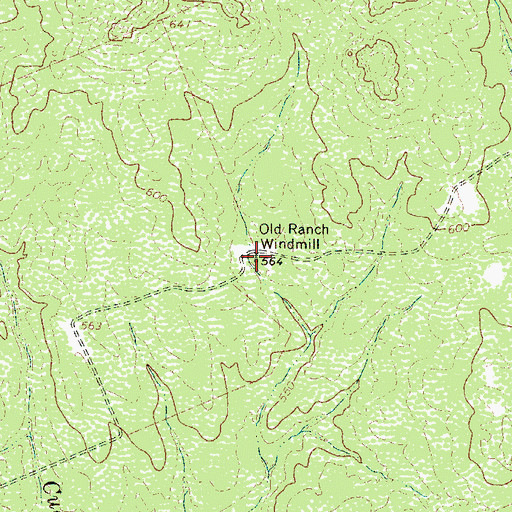 Topographic Map of Old Ranch Windmill, TX