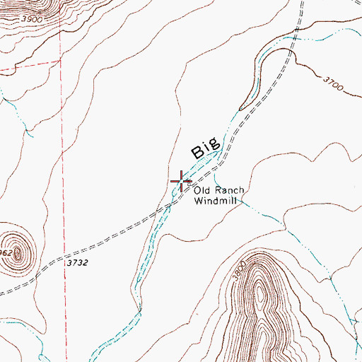 Topographic Map of Old Ranch Windmill, TX