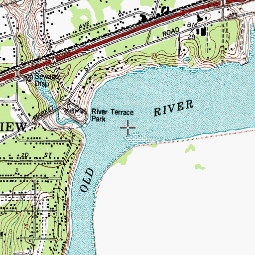 Topographic Map of Old River, TX
