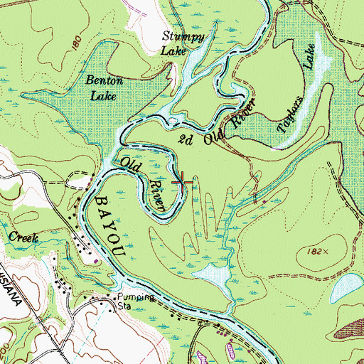 Topographic Map of Old River, TX