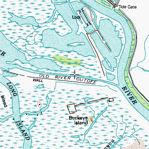 Topographic Map of Old River Cutoff, TX