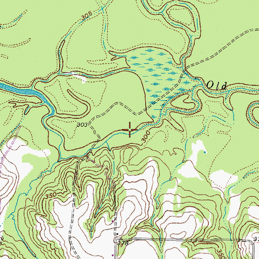 Topographic Map of Old Sabine River Channel, TX