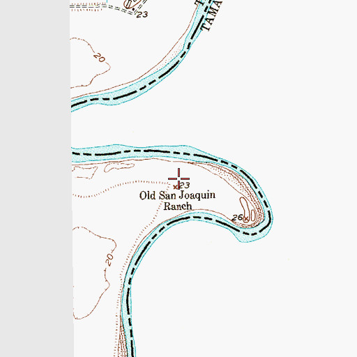 Topographic Map of Old San Joaquin Ranch, TX