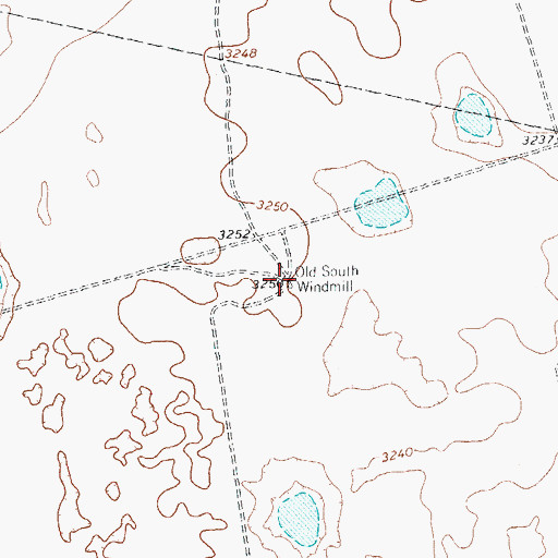 Topographic Map of Old South Windmill, TX