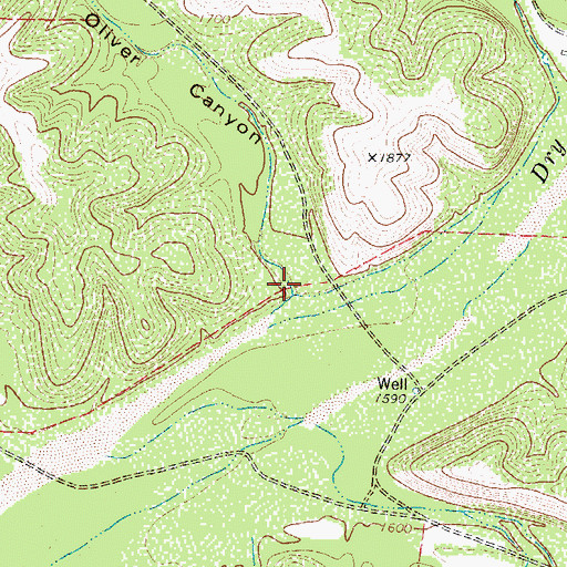 Topographic Map of Oliver Canyon, TX