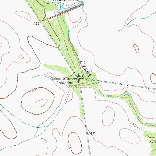 Topographic Map of Olmo Grande Windmill, TX