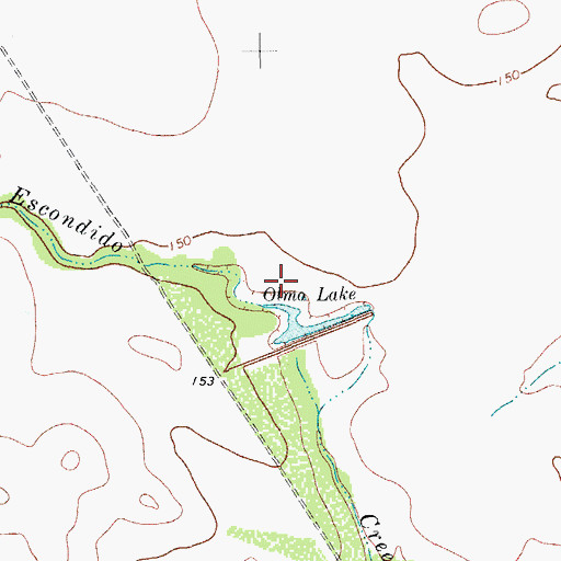 Topographic Map of Olmo Lake, TX